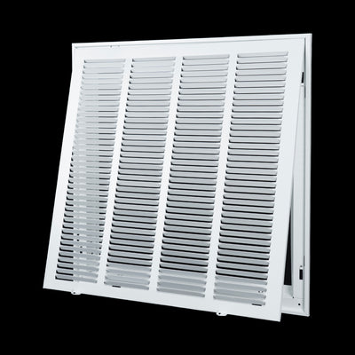 20x20 White Steel Return Air Filter Grille, Removable Door, for 1-Inch Filters