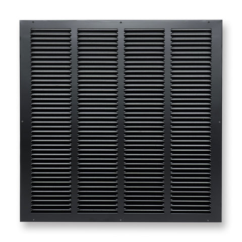20"x20" Steel Return Air Grille – HVAC Cold Air Intake Vent Cover, Black | Out. Dim.: 21-3/4"W X 21-3/4"H