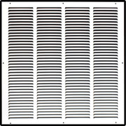 20 x 20-inch White Steel flat stamped return grille, front view
