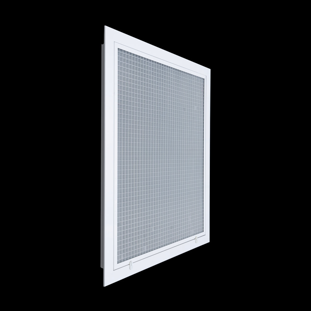 20"x24" Aluminum Eggcrate Return Air Filter Grille for Sidewall and Ceiling | White | Out. Dim.: 22-1/4"W X 26-1/4"H