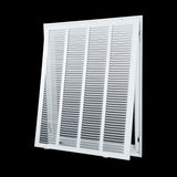 20"x25" White Steel Return Air Filter Grille, Removable Door, for 1-Inch Filters