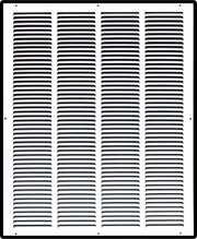20 x 25-inch White Steel flat stamped return grille, front view