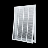20"x30" White Steel Return Air Filter Grille, Removable Door, for 1-Inch Filters