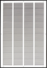 20 x 30-inch White Steel flat stamped return grille, front view