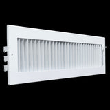 20x4 White Steel Adjustable Supply Register, Air Vent Cover with Damper for Sidewall Or Ceiling