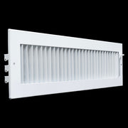 20 x 4-inch White Steel adjustable supply register, angled view