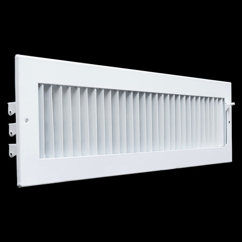 20x4 Steel Adjustable Air Vent Cover | Supply Register for Wall & Ceiling | White | Outer Dimension: 21-3/4"W X 5-3/4"H
