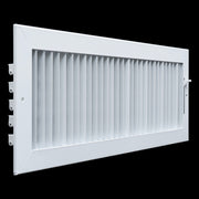 20 x 6-inch White Steel adjustable supply register, angled view