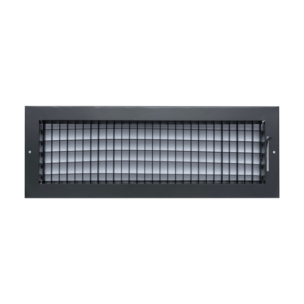 20x6 Steel Adjustable Air Vent Cover | Supply Register for Wall & Ceiling | Black | Outer Dimension: 21-3/4"W X 7-3/4"H