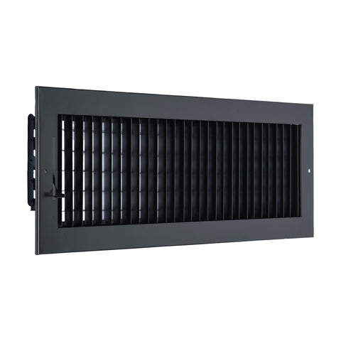 20x6 Steel Adjustable Air Vent Cover | Supply Register for Wall & Ceiling | Black | Outer Dimension: 21-3/4"W X 7-3/4"H