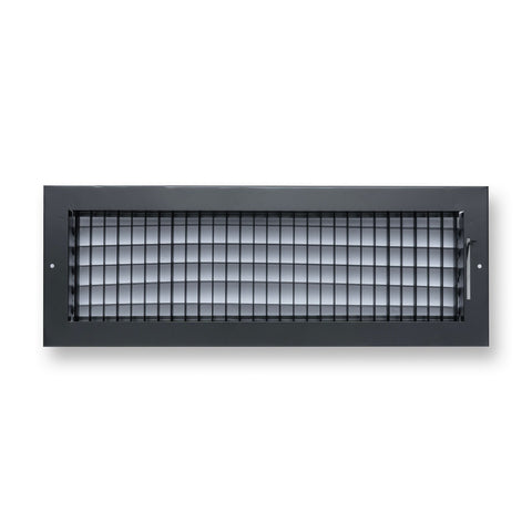 20x6 Steel Adjustable Air Vent Cover | Supply Register for Wall & Ceiling | Black | Outer Dimension: 21-3/4"W X 7-3/4"H