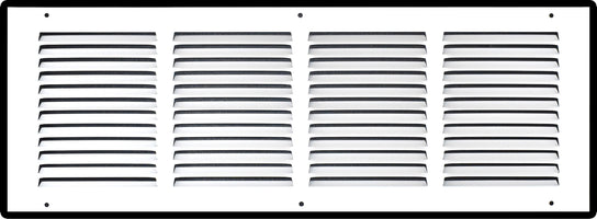 20" X 6" Duct Opening | Steel Return Air Grille for Sidewall and Ceiling | Outer Dimensions: 21.75"W X 7.75"H
