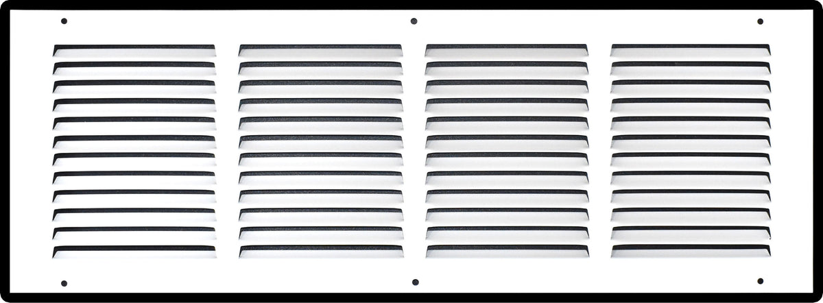 20" X 6" Duct Opening | Steel Return Air Grille for Sidewall and Ceiling | Outer Dimensions: 21.75"W X 7.75"H
