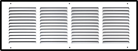 20" X 6" Duct Opening | Steel Return Air Grille for Sidewall and Ceiling | Outer Dimensions: 21.75"W X 7.75"H