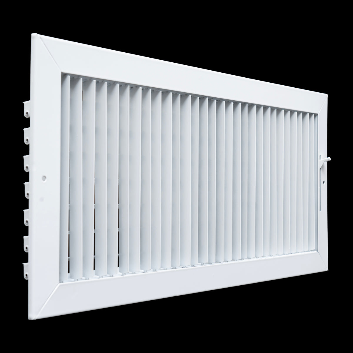 20"W x 8"H Steel Adjustable Air Supply Grille | Register Vent Cover Grill for Sidewall and Ceiling | White | Outer Dimensions: 21.75"W X 9.75"H for 20x8 Duct Opening