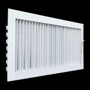 20 x 8-inch White Steel adjustable supply register, angled view