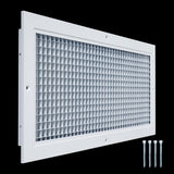 20x8 White Aluminum Eggcrate Return Air Grille, Low-Noise High-Airflow Rust-Proof Vent Cover