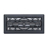 4"x10" Heavy Duty Steel Floor Register, Louvered Air Vent with Adjustable Damper | Matte Black | Out. Dim.: 5-3/4"W X 11-1/2"H