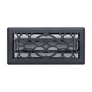 4 x 10-inch Matte Black Steel decorative floor register, front view