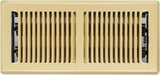4"x10" Heavy Duty Steel Floor Register, Louvered Air Vent with Adjustable Damper | Polished Brass | Out. Dim.: 5-3/4"W X 11-1/2"H