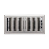 4"x10" Heavy Duty Steel Floor Register, Louvered Air Vent with Adjustable Damper | Satin Nickel | Out. Dim.: 5-3/4"W X 11-1/2"H