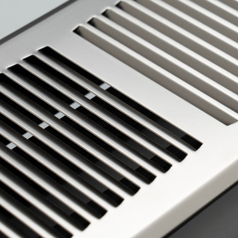 4"x10" Heavy Duty Steel Floor Register, Louvered Air Vent with Adjustable Damper | Satin Nickel | Out. Dim.: 5-3/4"W X 11-1/2"H