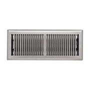4 x 12-inch Satin Nickel Steel decorative floor register, front view