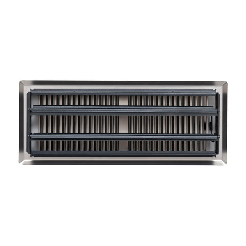 Fits 4x12 and 12x4 Duct Opening | Floor Register with Contemporary Louvered Design by Handua | Heavy Duty Walkable Design with Damper | Floor Vent Grille | Easy Adjust Air Supply Lever | Satin Nickel