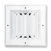 6 x 6-inch White Aluminum square ceiling diffuser, front view