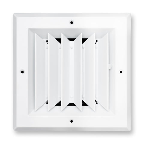 Fits 6x6 Duct Opening 2 Way Aluminum Square Ceiling Diffuser | Register Vent Cover Grille for Ceiling | Rust Proof | White | Outer Dimensions: 7.75" X 7.75"