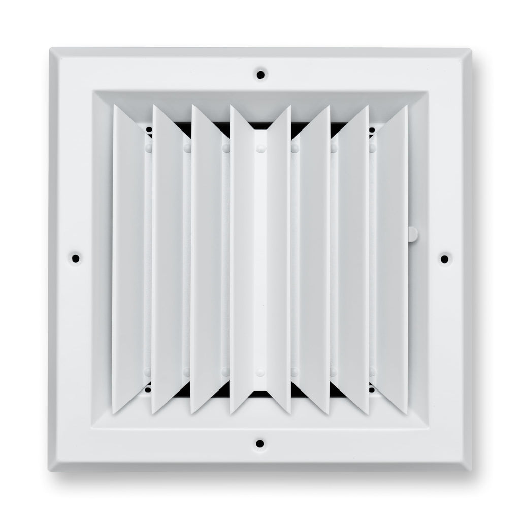 Fits 8x8 Duct Opening 2 Way Aluminum Square Ceiling Diffuser | Register Vent Cover Grille for Ceiling | Rust Proof | White | Outer Dimensions: 9.75" X 9.75"