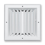8 x 8-inch White Aluminum square ceiling diffuser, front view