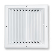 12 x 12-inch White Aluminum square ceiling diffuser, front view