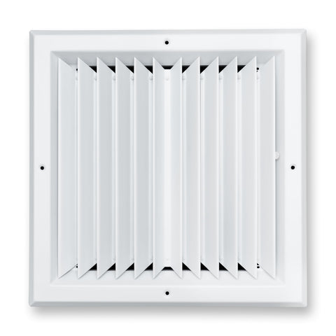 Fits 12x12 Duct Opening 2 Way Aluminum Square Ceiling Diffuser | Register Vent Cover Grille for Ceiling | Rust Proof | White | Outer Dimensions: 13.75" X 13.75"
