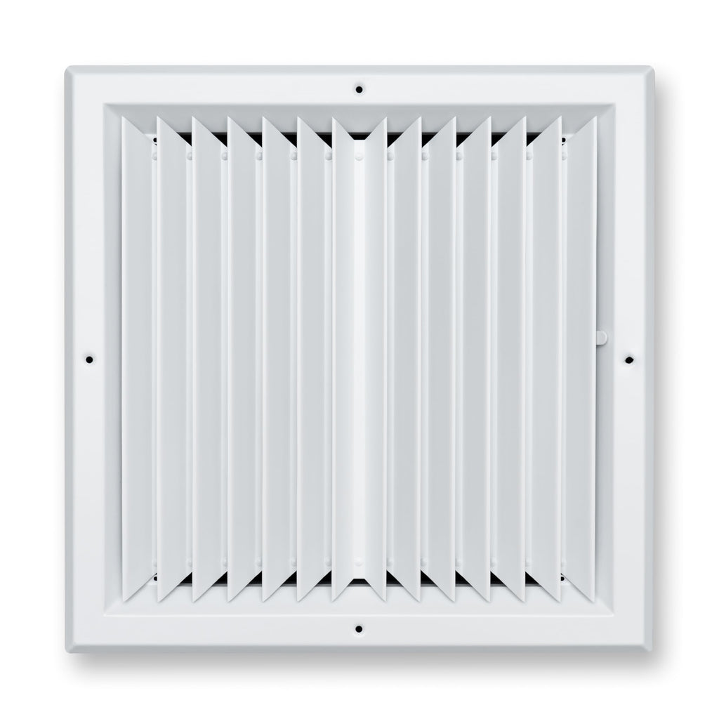 Fits 14x14 Duct Opening 2 Way Aluminum Square Ceiling Diffuser | Register Vent Cover Grille for Ceiling | Rust Proof | White | Outer Dimensions: 15.75" X 15.75"