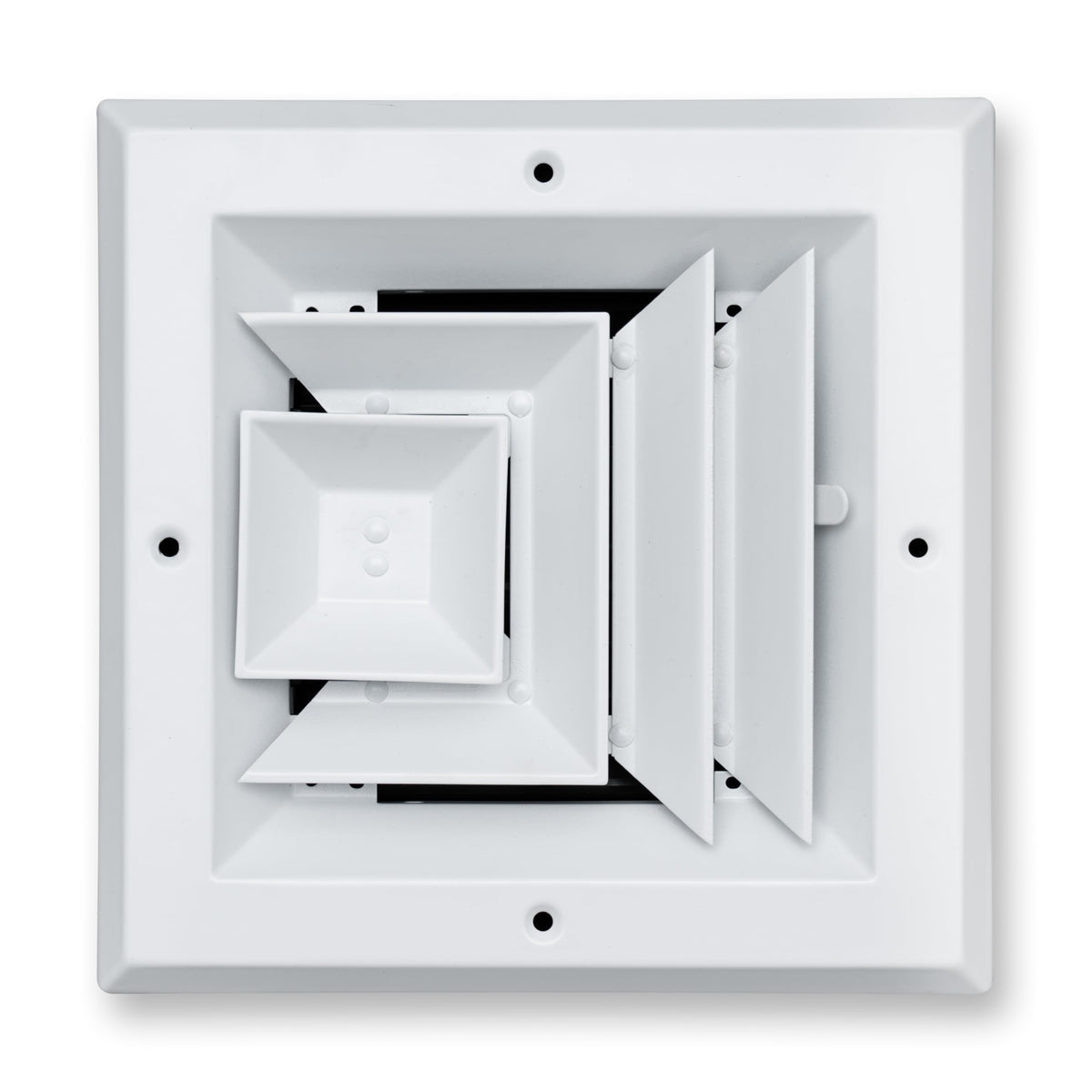Fits 6x6 Duct Opening 3 WAY Aluminum Square Ceiling Diffuser | Register Vent Cover Grille for Ceiling | Rust Proof | White | Outer Dimensions: 7.75" X 7.75"
