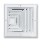 Fits 8x8 Duct Opening 3 WAY Aluminum Square Ceiling Diffuser | Register Vent Cover Grille for Ceiling | Rust Proof | White | Outer Dimensions: 9.75" X 9.75"