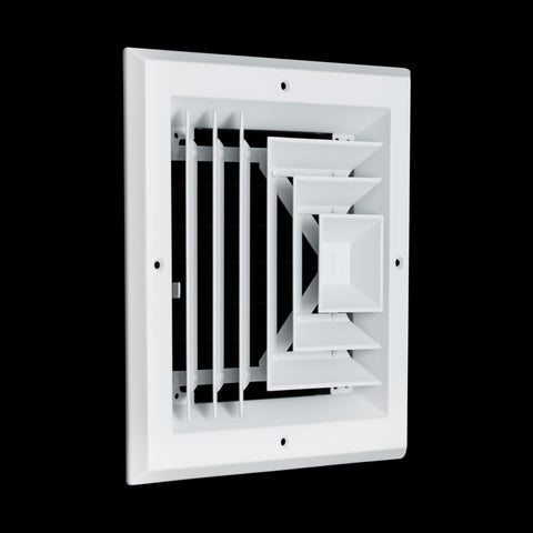 Fits 8x8 Duct Opening 3 WAY Aluminum Square Ceiling Diffuser | Register Vent Cover Grille for Ceiling | Rust Proof | White | Outer Dimensions: 9.75" X 9.75"