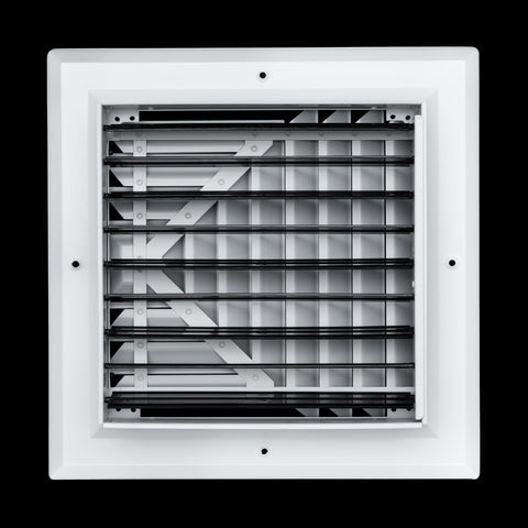 Fits 10x10 Duct Opening 3 WAY Aluminum Square Ceiling Diffuser | Register Vent Cover Grille for Ceiling | Rust Proof | White | Outer Dimensions: 11.75" X 11.75"