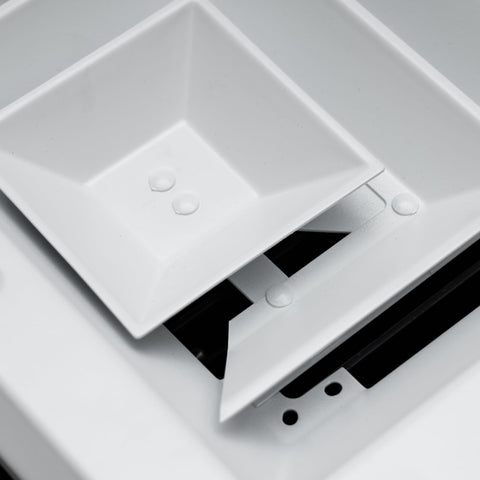 Fits 10x10 Duct Opening 3 WAY Aluminum Square Ceiling Diffuser | Register Vent Cover Grille for Ceiling | Rust Proof | White | Outer Dimensions: 11.75" X 11.75"