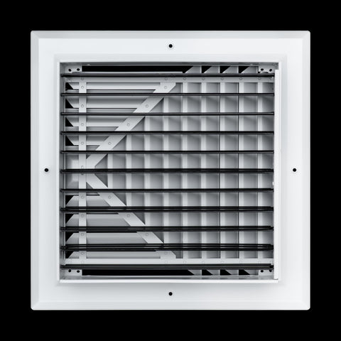 Fits 12x12 Duct Opening 3 WAY Aluminum Square Ceiling Diffuser | Register Vent Cover Grille for Ceiling | Rust Proof | White | Outer Dimensions: 13.75" X 13.75"