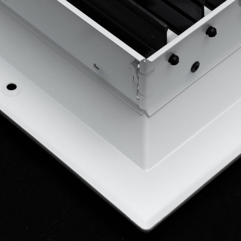 Fits 12x12 Duct Opening 3 WAY Aluminum Square Ceiling Diffuser | Register Vent Cover Grille for Ceiling | Rust Proof | White | Outer Dimensions: 13.75" X 13.75"