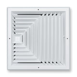 Fits 14x14 Duct Opening 3 WAY Aluminum Square Ceiling Diffuser | Register Vent Cover Grille for Ceiling | Rust Proof | White | Outer Dimensions: 15.75" X 15.75"