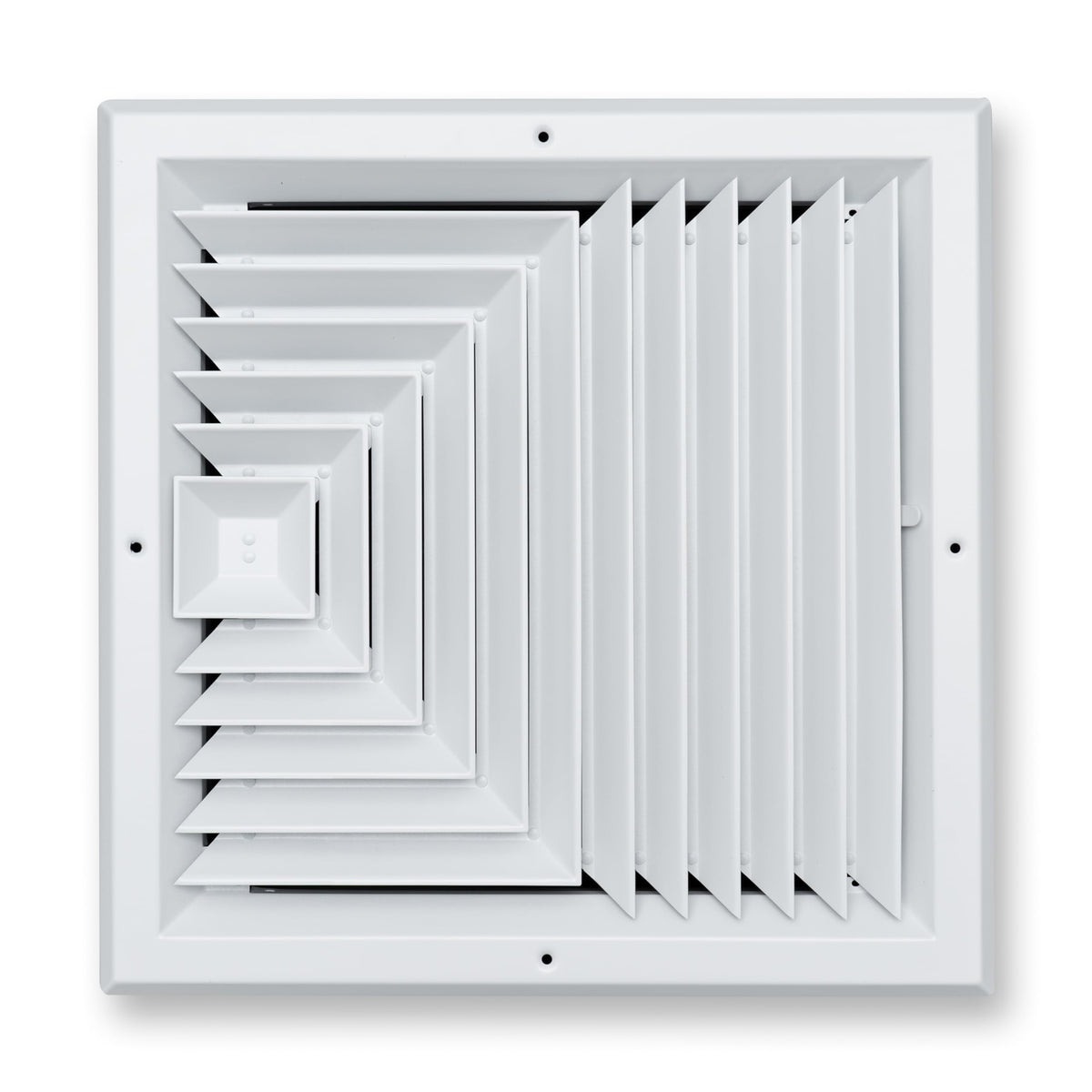 Fits 14x14 Duct Opening 3 WAY Aluminum Square Ceiling Diffuser | Register Vent Cover Grille for Ceiling | Rust Proof | White | Outer Dimensions: 15.75" X 15.75"