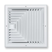 14 x 14-inch White Aluminum square ceiling diffuser, front view