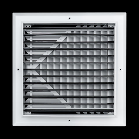 Fits 14x14 Duct Opening 3 WAY Aluminum Square Ceiling Diffuser | Register Vent Cover Grille for Ceiling | Rust Proof | White | Outer Dimensions: 15.75" X 15.75"