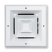 6 x 6-inch White Aluminum square ceiling diffuser, front view