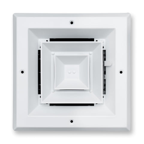 Fits 6x6 Duct Opening 4 WAY Aluminum Square Ceiling Diffuser | Register Vent Cover Grille for Ceiling | Rust Proof | White | Outer Dimensions: 7.75" X 7.75"