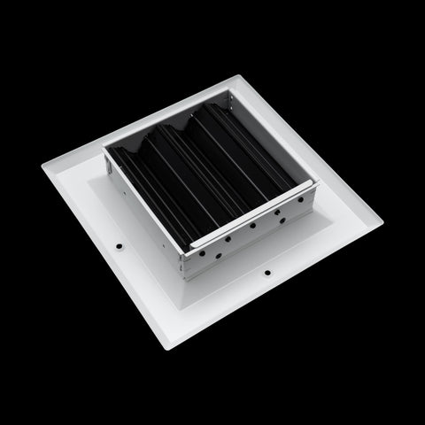 Fits 6x6 Duct Opening 4 WAY Aluminum Square Ceiling Diffuser | Register Vent Cover Grille for Ceiling | Rust Proof | White | Outer Dimensions: 7.75" X 7.75"