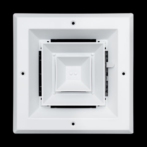 Fits 6x6 Duct Opening 4 WAY Aluminum Square Ceiling Diffuser | Register Vent Cover Grille for Ceiling | Rust Proof | White | Outer Dimensions: 7.75" X 7.75"
